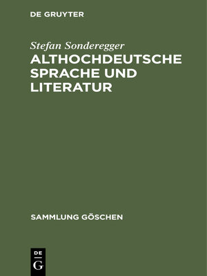 cover image of Althochdeutsche Sprache und Literatur